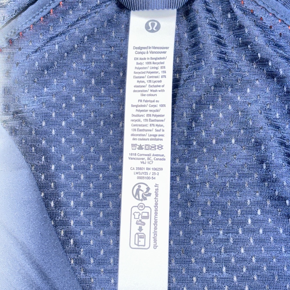 Lululemon Mesh Full-Zip Train Track Jacket Navy Blue Women's Lightweight Sz XS - Picture 4 of 12